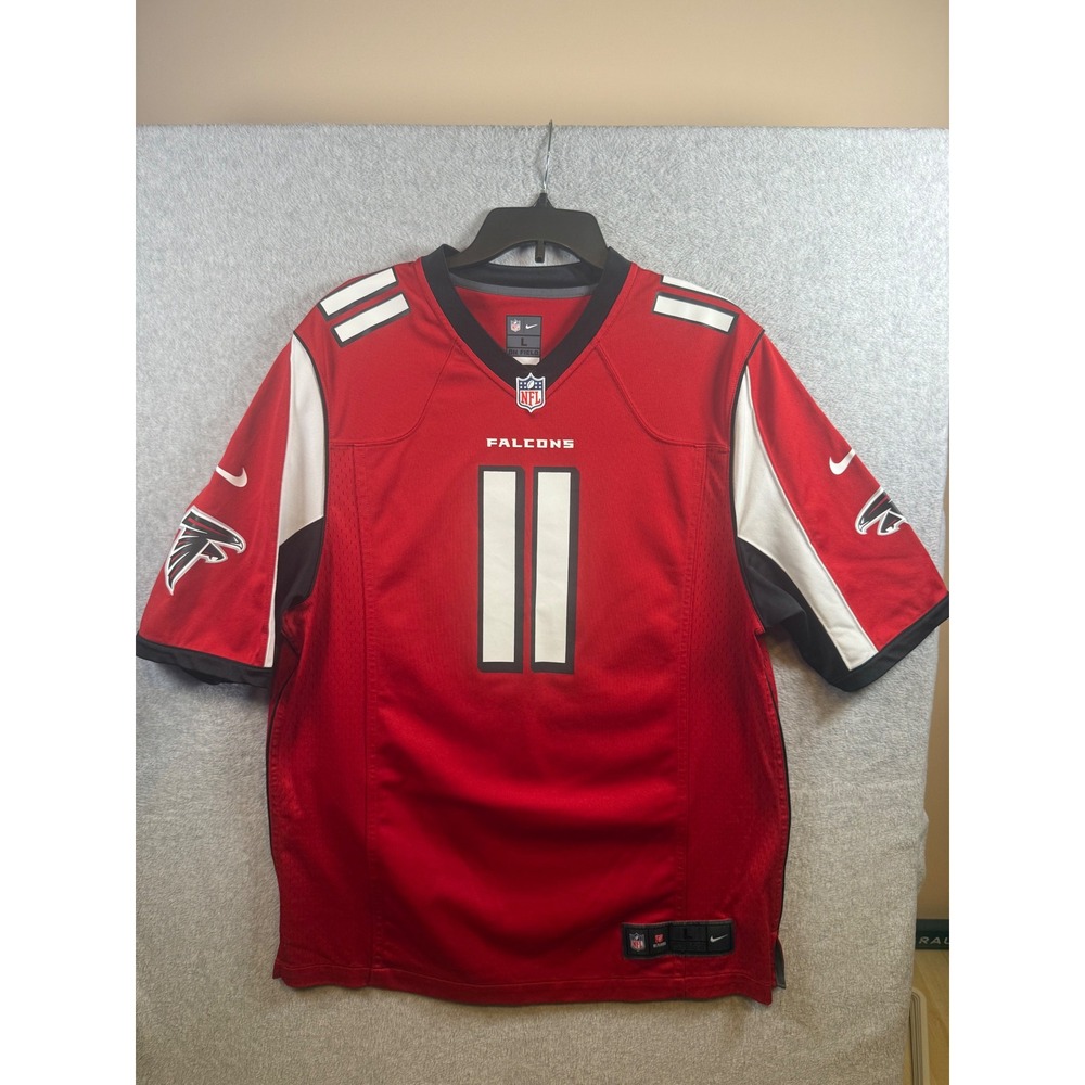Nike Atlanta Falcons Julio Jones 11 NFL Jersey Mens Large Red On Field Football